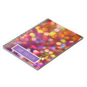 Abstract kleurrijke Bokeh voegt Jouw naam toe Notitieboek (Linkerzijde)