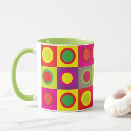 Abstract Kleurrijke Cirkels Mok (Met donut)