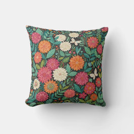 Abstract Kleurrijke Dahlias Vlinders Worp Kussen