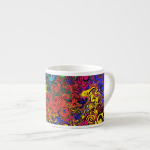 Abstract Kleurrijke Draaiers / Espresso Kop