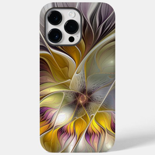 Abstract Kleurrijke Fantasie Bloem Moderne Fractal Case-Mate iPhone Case (Achterkant)
