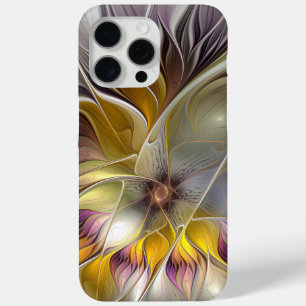 Abstract Kleurrijke Fantasie Bloem Moderne Fractal iPhone 15 Pro Max Hoesje