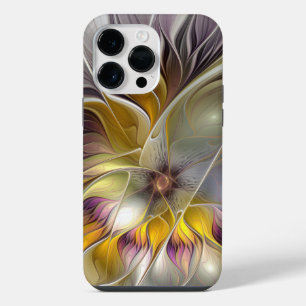 Abstract Kleurrijke Fantasie Bloem Moderne Fractal iPhone 14 Pro Max Hoesje