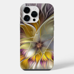 Abstract Kleurrijke Fantasie Bloem Moderne Fractal iPhone 14 Pro Max Hoesje