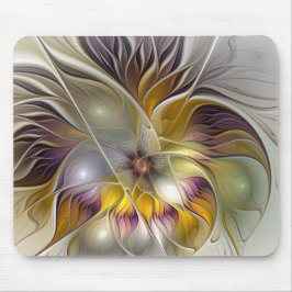 Abstract Kleurrijke Fantasie Bloem Moderne Fractal Muismat