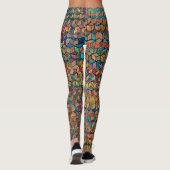 Abstract Kleurrijke Geometrische Patchwork Leggings (Achterkant)