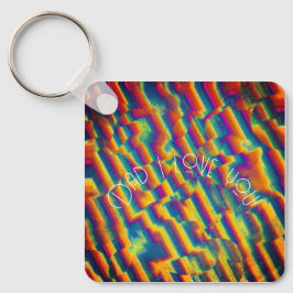 Abstract - kleurrijke glasvervormingen sleutelhanger