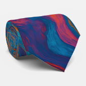 Abstract Kleurrijke Golven Textuur Stropdas (Opgerold)
