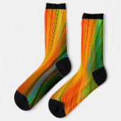 Abstract Kleurrijke Helder Lijn Strepen Sokken (Links)