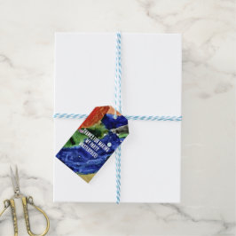Abstract Kleurrijke Kinderen Kunst Feestje Cadeaulabel