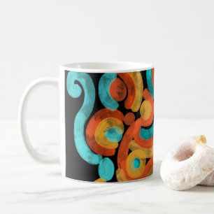 Abstract kleurrijke koffiemok