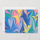 Abstract Kleurrijke Marmeren Blauwe Custom Bruids Bedankkaart (Achterkant)