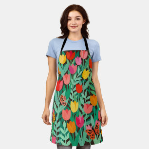 Abstract Kleurrijke Matisse Tulp Vlinders Schort