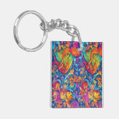 Abstract Kleurrijke Moderne Zomer Tuin Sleutelhanger (Voorkant Links)