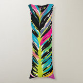 Abstract Kleurrijke Multikleurige Tropische Blad Lichaamskussen (Voorkant Verticaal)