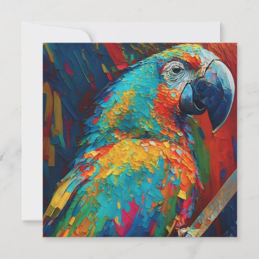 Abstract Kleurrijke Papegaai | Hallo Contact Houde (Voorkant)