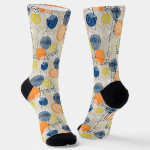 Abstract kleurrijke polka stip sokken