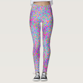 Abstract kleurrijke polka stippen waterverfpatroon leggings