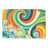 Abstract Kleurrijke Retro 70s Hippie Golven Kunstw Kussensloop (Voorkant-Links)