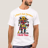 Abstract Kleurrijke Robot Bouwer Grafisch T-shirt (Voorkant)