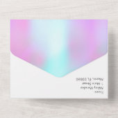 Abstract Kleurrijke Roze Blauwe Paarse Bruiloft All In One Uitnodiging (Achterkant)