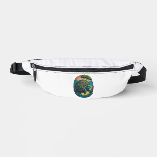 Abstract Kleurrijke Schildpad met Planeet Aarde Heuptasje (Voorkant)