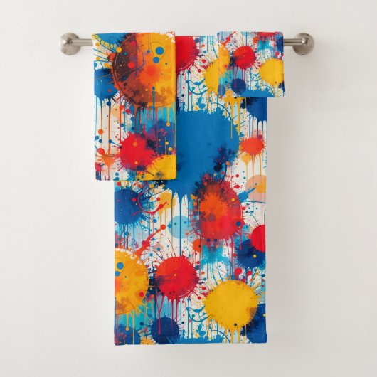 Abstract Kleurrijke Spat-art Bad Handdoek (Insitu)