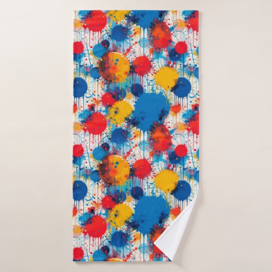 Abstract Kleurrijke Spat-art Badhanddoek (Badhanddoek)