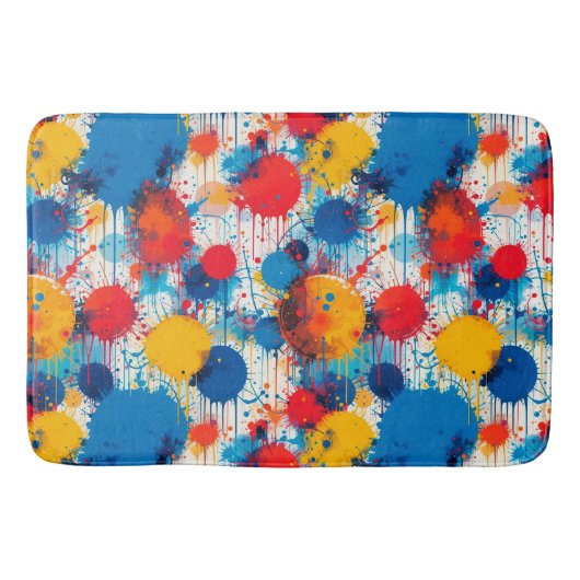 Abstract Kleurrijke Spat-art Badmat (Voorkant)