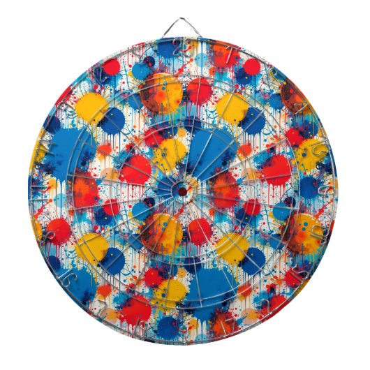 Abstract Kleurrijke Spat-art Dartbord (Voorkant)