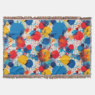 Abstract Kleurrijke Spat-art Deken