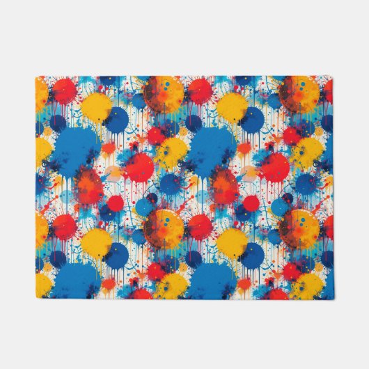 Abstract Kleurrijke Spat-art Deurmat (Voorkant)