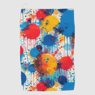Abstract Kleurrijke Spat-art Golfhanddoek