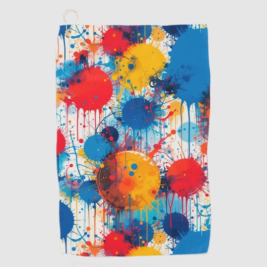 Abstract Kleurrijke Spat-art Golfhanddoek (Voorkant)