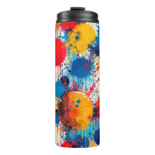 Abstract Kleurrijke Spat-art Thermosbeker
