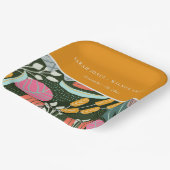 Abstract Kleurrijke Tropische Botanische Trouw Papieren Bordje (Gebogen)