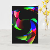 Abstract Kleurrijke Verjaardag Kaart (Gele Bloem)