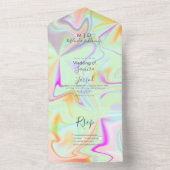 Abstract Kleurrijke Vloeibare Trouw  All In One Uitnodiging (Binnen)