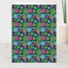 Abstract Kleurrijke Vuurwerk Bloemen Wenskaart Kaart