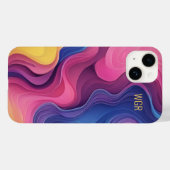 Abstract Kleurrijke Wervelingen Monogram Case-Mate iPhone Case (Achterkant (horizontaal))