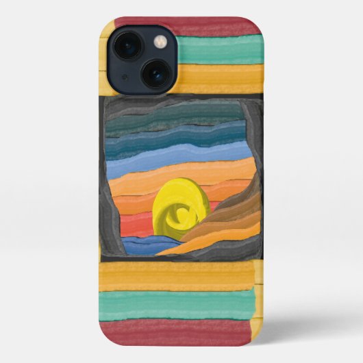 Abstract Kleurrijke Zonsondergang iPhone Hoesje (Achterkant)