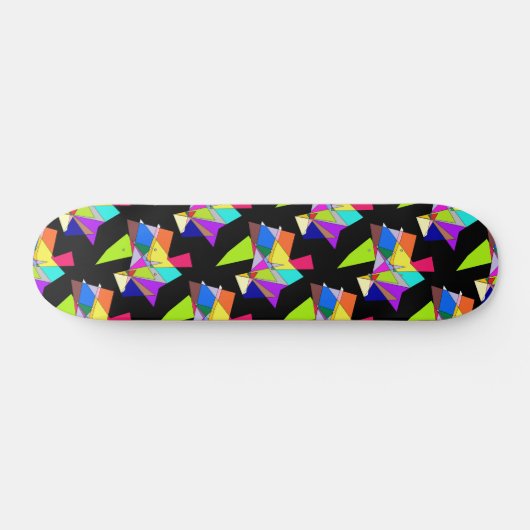 Abstract kleurvormpatroon persoonlijk skateboard (Horizontaal)