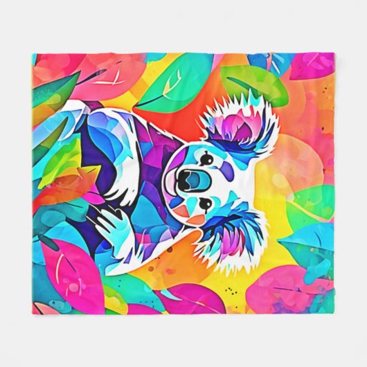 Abstract Koala-ontwerp Fleece Deken (Voorkant (Horizontaal))