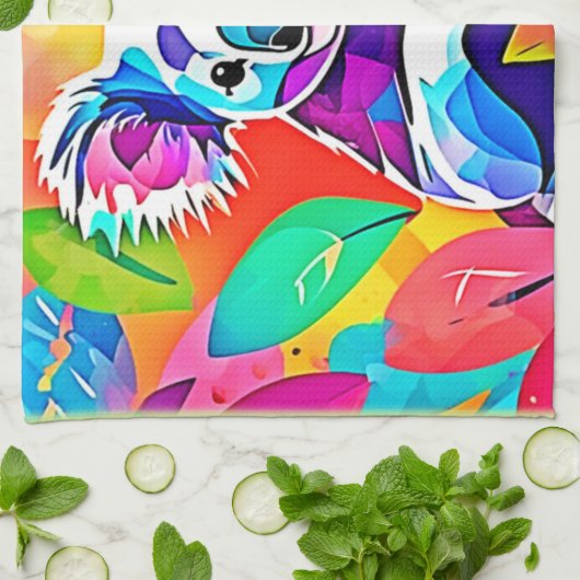 Abstract Koala-ontwerp Theedoek (Gevouwen)