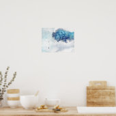 Abstract kobalt blauw 1 poster (Keuken)