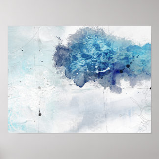 Abstract kobalt blauw 1 poster