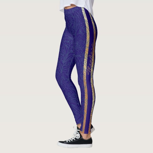 Abstract kobalt Floral Leggings (Links)