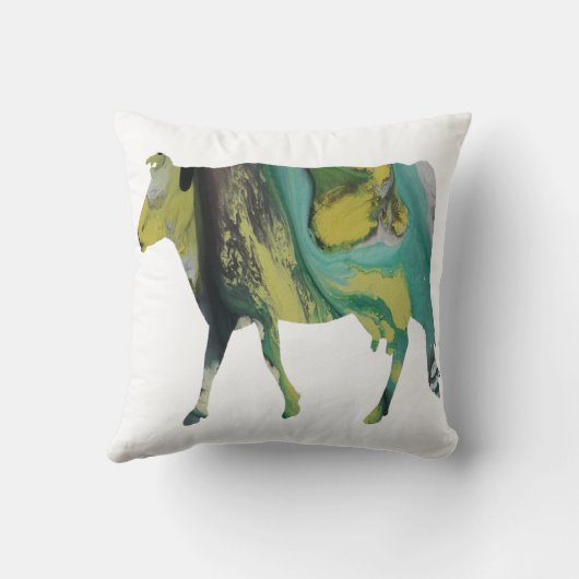 Abstract koeiensilhouet kussen (Achterkant)