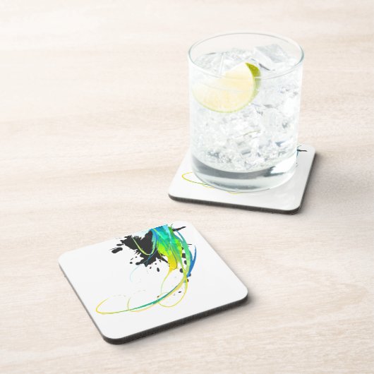 Abstract koel water Verf Spletters Drankjes Onderzetter (Rechterzijde)