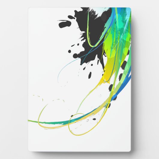 Abstract koel water Verf Spletters Fotoplaat (voorkant)